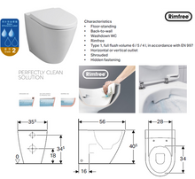 Load image into Gallery viewer, Sigma 224.320.00.1 (UP300) concealed cistern, 115.770.JQ.5 Sigma01 actuator plate, 214.020.00.0 + 500.670.01.1 iCon rimfree floor-standing WC in white