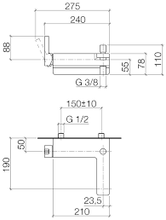Load image into Gallery viewer, LULU 33200710-06 Wall-mounted Exposed Single-lever Bath Mixer in Platinum Matt
