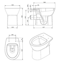 Load image into Gallery viewer, Easy 131012004cx floor mounted P-trap toilet with seat and cover, Sigma 224.320.00.1 (UP300) concealed cistern, Sigma01 115.770.JQ.5 actuator plate for dual flush in matt chrome