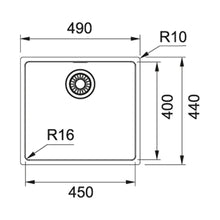 Load image into Gallery viewer, MRX 110-45 (122.0553.943) Maris stainless steel deep drawn single sink bowl 490x440mm with waste kit