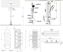 Load image into Gallery viewer, 45206.707+43105.031 +15186.707+59142.707+32975.707 Thermostatic 3-WAY SHOWER BUNDLE in Black Metal Brushed Pvd