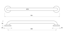 Load image into Gallery viewer, KW-8401-GB-680-32-CP Grab Bar 680 x 32 mm in chrome