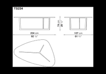 Load image into Gallery viewer, Seven TS234 Table, 2340w x 1570d x 740h mm, Top Brushed Light Oak 0374C, Frame Satin Chalk White 9118E