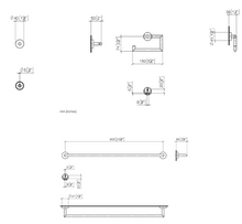 Load image into Gallery viewer, 83060979-46 + 83500979-46 + 83251979-46 Meta.02 towel bar 600mm, tissue holder, robe hook in champagne matt