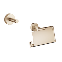 Load image into Gallery viewer, 83251979-46 Meta.02 robe hook + 83510979-46 Tissue holder with cover in champagne matt