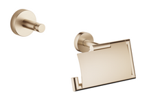 Load image into Gallery viewer, 83251979-46 Meta.02 robe hook + 83510979-46 Tissue holder with cover in champagne matt