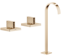 Load image into Gallery viewer, 20002705-46 + 20002706-46 + 13672780-46 free-standing bath spout & deck-mounted valves in champagne matt