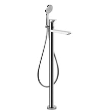 Load image into Gallery viewer, 49128.030 + 38389 floor standing bath mixer with hand shower, copper