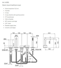 Load image into Gallery viewer, Af/21 2702a265 Deck-Mounted Bath Mixer in Chrome with Spout