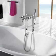 Load image into Gallery viewer, 5a2743c00 Bath Mixer with Columns & hand shower in chrome