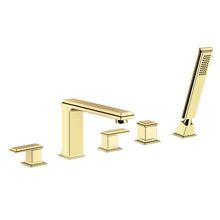 Load image into Gallery viewer, Eleganza 46040.080 Five-Hole Bath Mixer in Gold Ccp with Tub-Filler Spout and Diverter in Gold Ccp