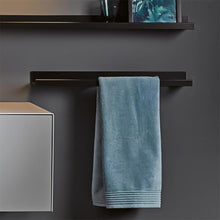 Load image into Gallery viewer, Assist 8272 340 980 AS.800.HT.R shelves 800 x 100 x 50mm in matt black with towel rail on the right
