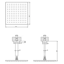 Load image into Gallery viewer, Ceiling-mounted showerhead 300 x 300 mm in gold CCP