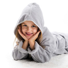 Load image into Gallery viewer, Baby & Child Bee Waffle Bath Robe in Pearl