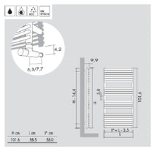 Load image into Gallery viewer, VP22S058100B.BIAN 101.6 x 58.5 x 55.0 in BIAN (standard white) TOWEL RAIL ONLY