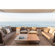 Load image into Gallery viewer, Bitta Lounge Chair in Jasmine Bela Ropes 431 and Lagoon Laminate 249