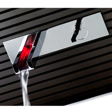 Load image into Gallery viewer, Wall mounted basin mixer with LED waterfall spout in chrome