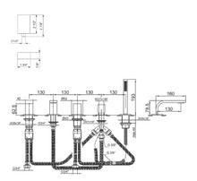 Load image into Gallery viewer, Venezia 2902c965s
Decked Mounted Bath Mixer in Chrome with Handshower and With 29 02 N448CB Venezia handle in chrome/white
