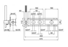 Load image into Gallery viewer, Milano 31937312b External Piece Of 2-Way Thermostatic Mixer in Brushed Stainless Steel with Handshower and 19 00 D212a Built-in piece