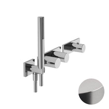 Load image into Gallery viewer, Milano 31937312b External Piece Of 2-Way Thermostatic Mixer in Brushed Stainless Steel with Handshower and 19 00 D212a Built-in piece