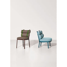 Load image into Gallery viewer, Roll Chair in Aquamarine Aluminum 107 and Lagoon Laminate 249 and Caribbean Laminate 298 and Green straps 039
