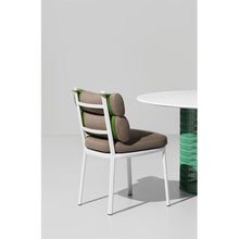 Load image into Gallery viewer, Roll Chair in Aquamarine Aluminum 107 and Lagoon Laminate 249 and Caribbean Laminate 298 and Green straps 039