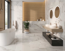 Load image into Gallery viewer, Calacatta Lapato Hlt68h011 (25r) Blanco Floor Tiles 43 X 43 cm
