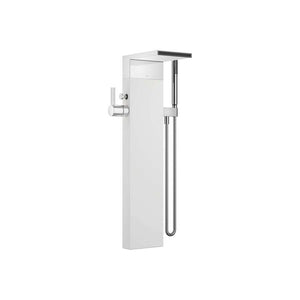 25964979-08 Floor-mounted Twin Handle Bath Mixer w/Handshower Set in Platinum and concealed part