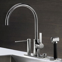 Load image into Gallery viewer, Uni Set1 37.847.875.06 Single-Lever Mixer in Platinum Matt with Integrated Washing-Up Liquid Dispenser, Strainer Waste with Control Handle and Cover Plate with Rinsing Spray Set
