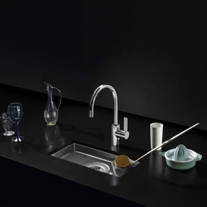 38.001.000.86 Surface-Mounted Single Sink 210 X 405 X 40 mm in Stainless Steel [不銹鋼 檯面 單星盆]