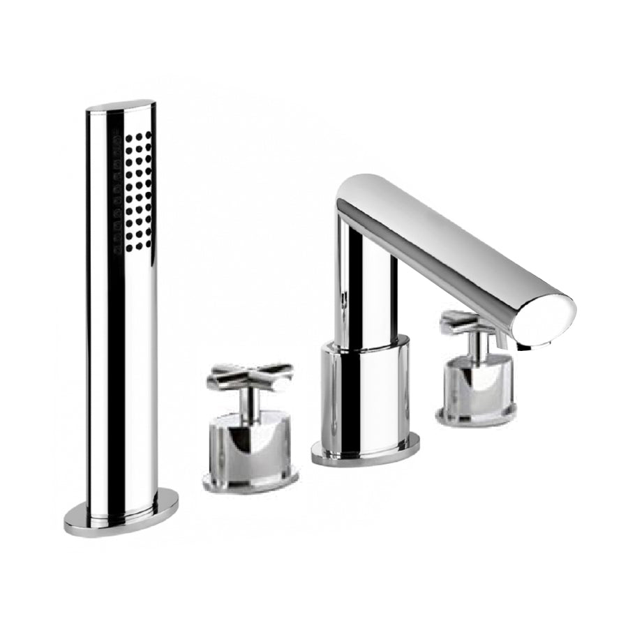 23337.031 Ovale T Deck-Mount Bath-Shower Mixer with Hand Shower Set   Finish: Chrome