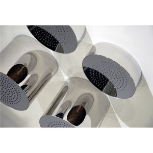 Segni 33021.238 Ceiling-Mounted Overhead Shower in Steel Mirror  Size : 272 X 207 X 270 mm