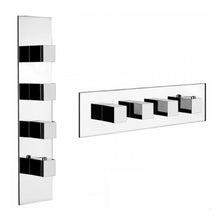Load image into Gallery viewer, Gessi  Rettangolo 35005.031 Three-Way Thermostatic Built-In Part Mixer   Finish: Chrome
