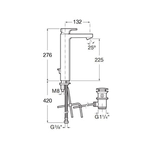 L90 5a3401c00 High Basin Mixer in Chrome