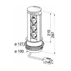 PC3SI Socket Port Made Of Silver with 3 Sockets