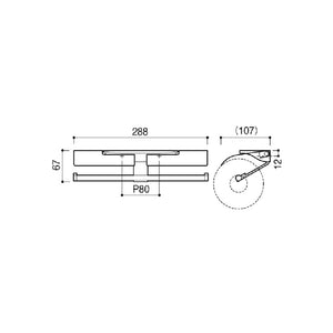 SC-56M-XT double paper holder in brushed stainless steel