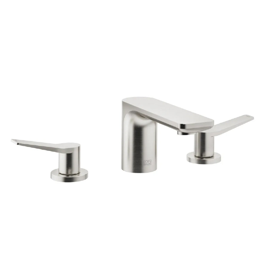 Lissé 20713845-06 Deck-mounted Twin Handle Basin Mixer w/Pop-up Waste in  Platinum Matt