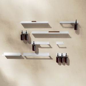 8270 210 980 AS.400.LO.L shelf 400mm in matt black with cutout for dispenser on the left