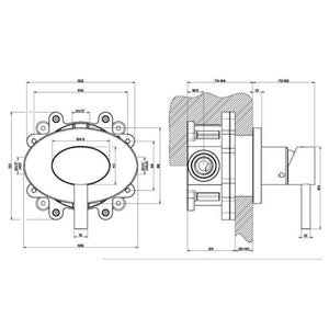 Ovale 23110.031 Built-In One-Way Mixer in Chrome w/ 46112.031 Built-In Part