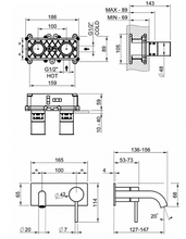 Load image into Gallery viewer, 316 Meccanica 54288.707 + 54198.239  basin mixer with spout in black metal brushed PVD
