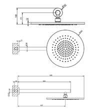 Load image into Gallery viewer, 54148.239 wall-mounted adjustable and antilimestone showerhead 300 mm in steel brushed, with 1/2&quot; connections
