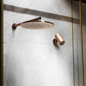 54148.239 wall-mounted adjustable and antilimestone showerhead 300 mm in steel brushed, with 1/2" connections