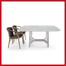 Load image into Gallery viewer, Alex TAL230L Table, 2300w x 1100d x 730h mm, Top Matt Carrara White Marble 0890M, Frame Glossy Sand Beige 1344L
