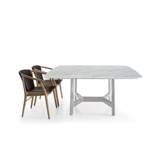 Load image into Gallery viewer, Alex TAL230L Table, 2300w x 1100d x 730h mm, Top Matt Carrara White Marble 0890M, Frame Glossy Sand Beige 1344L
