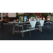 Load image into Gallery viewer, Alex TAL230L Table, 2300w x 1100d x 730h mm, Top Matt Carrara White Marble 0890M, Frame Glossy Sand Beige 1344L

