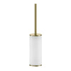 INCISO 58543.727 White free standing toilet brush holder in 727 Brushed Brass PVD
