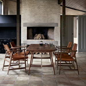 Carl Hansen & Son Hunting BM1160 Table, 2100w x 820d x 720h mm, Frame Walnut Oil , brass cross bars