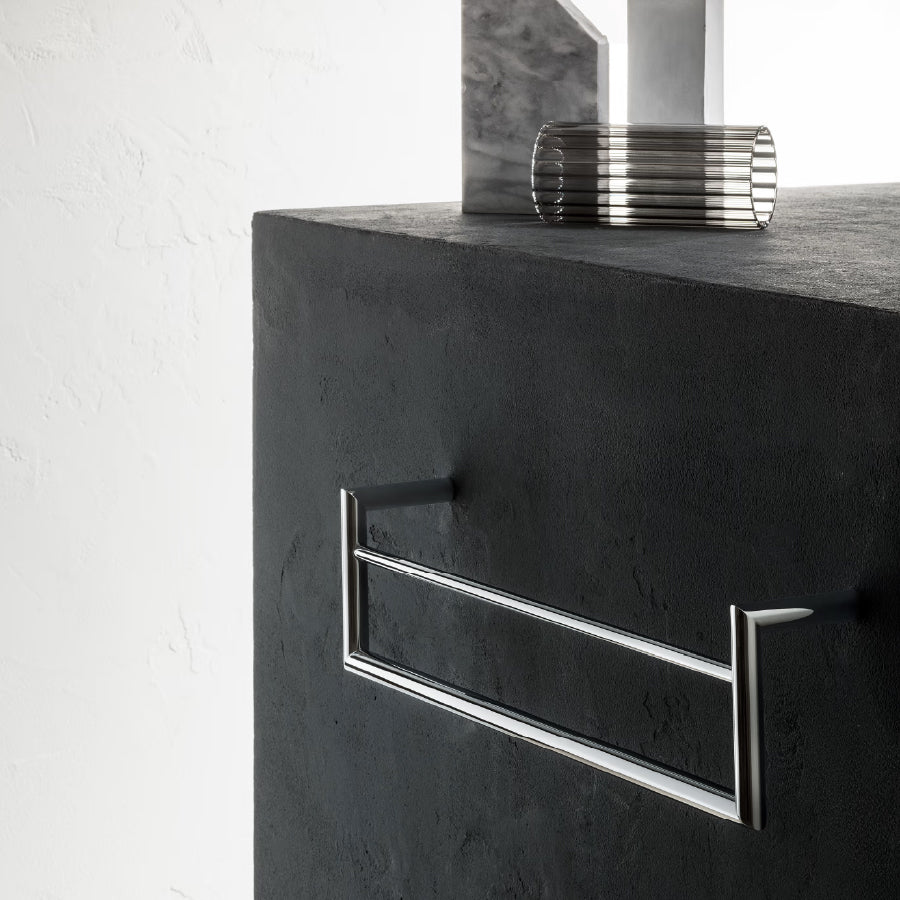 Young 96 P5 7614 towel rail 450 mm in matt gun metal PVD