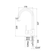 Load image into Gallery viewer, PT903C (115.0556.861) Alto swivel U brass sink mixer in chrome
