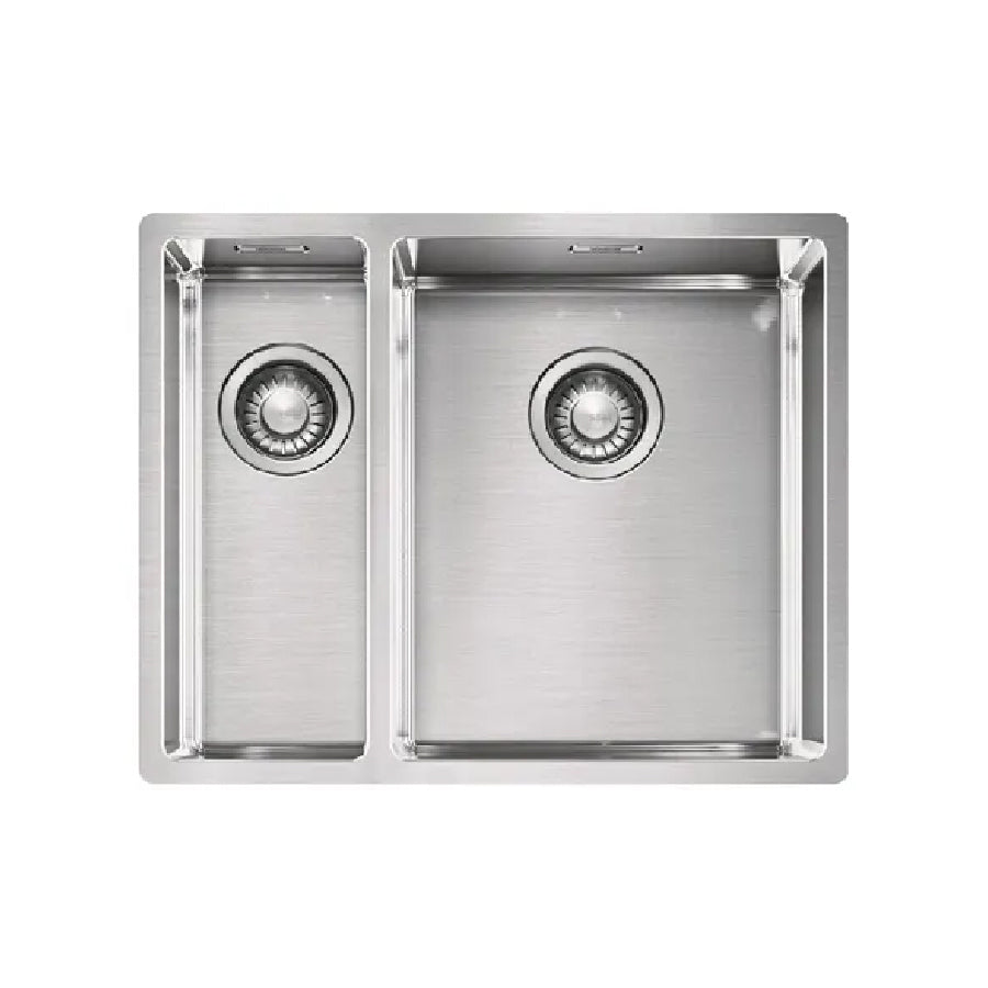 BXX260-4002E SBL (127.0546.206) Box stainless steel fabricated double sink bowl with waste